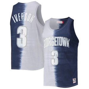 AllenIversonGeorgetownHoyasMitchell_NessName_NumberTie-DyeTankTop-GrayNavy