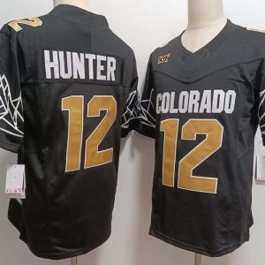 ColoradoBuffaloes_12TravisHunterBlackGoldWithXIIPatchFUSEVaporStitchedJersey