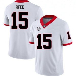 G.Bulldogs_15CarsonBeckWhiteCollegeFootballJerseyStitchedAmericanCollegeJerseys-1