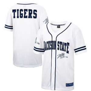 JacksonStateTigersColosseumFreeSpiritedBaseballJersey-WhiteNavy