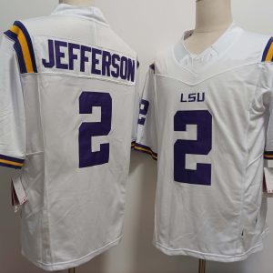 LSUTigers_2JustinJeffersonWhiteFUSECollegeStitchedJersey