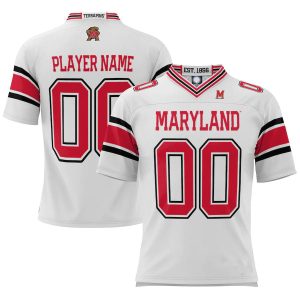 MarylandTerrapinsProSphereYouthNILPick-A-PlayerFootballJersey-White