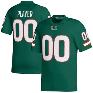 MiamiHurricanesadidasPick-A-PlayerNILReplicaFootballJersey-Green