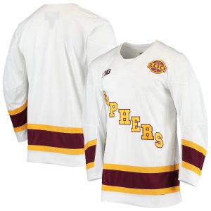 MinnesotaGoldenGophersNike100SeasonsReplicaHockeyJersey-White