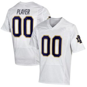 NotreDameFightingIrishUnderArmourPick-A-PlayerNILReplicaFootballJersey-White