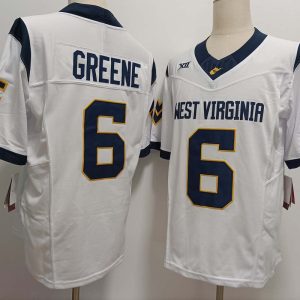 WestVirginiaMountaineers_6GarrettGreeneWhiteFUSECollegeStitchedJersey